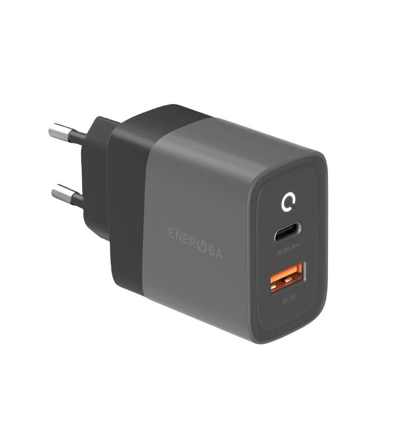 Сетевое зарядное устройство Energea AmpCharge PD30+ мощностью 33 Вт (USB-C, USB-A)