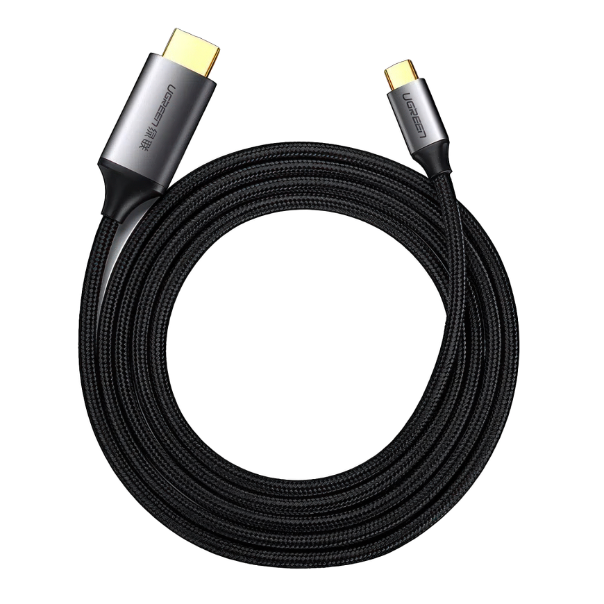 Кабель-адаптер с нейлоновой оплёткой Ugreen USB-C — HDMI (1 м) (MM142)