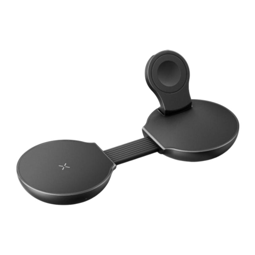 Складная зарядная станция MagSafe Energea AluMag Trio 2 для iPhone, Apple Watch и AirPods (Qi2.2)