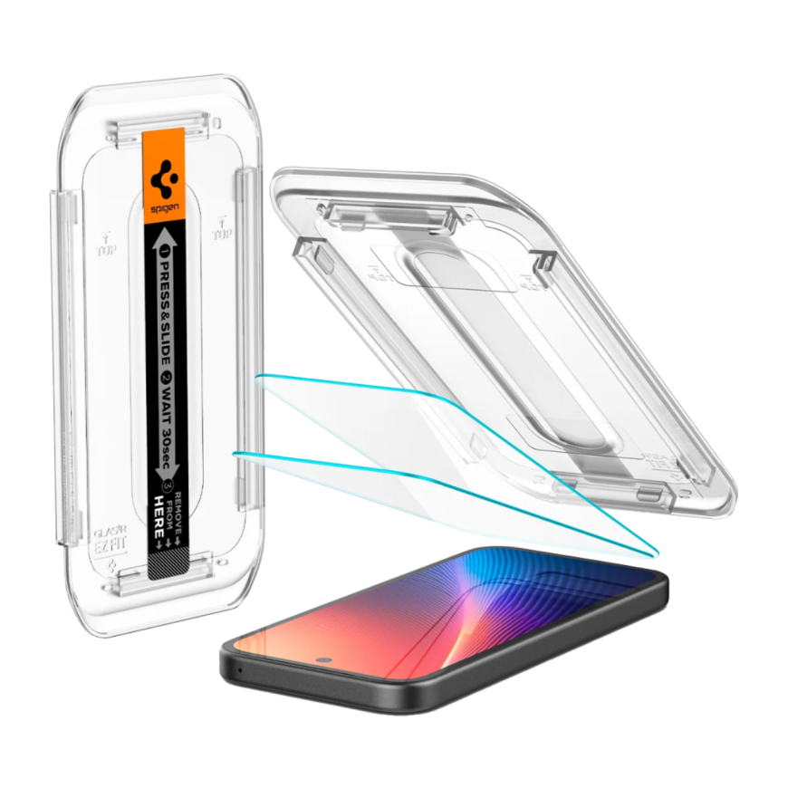 Глянцевое защитное стекло Spigen GLAS.tR EZ Fit для Google Pixel 9a (2 шт.)