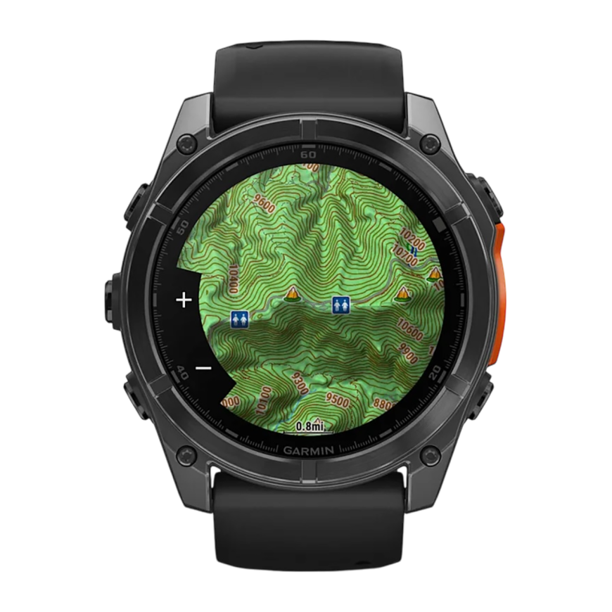 Умные спортивные часы Garmin fenix 8, 51 мм, AMOLED, сталь, силиконовый ремешок чёрного цвета - фото 4