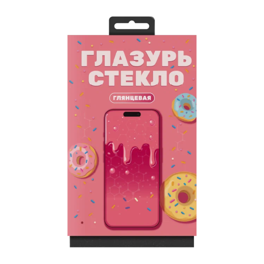 Глянцевое защитное стекло ГЛАЗУРЬ «Розовая» для iPhone 17 и 17 Pro