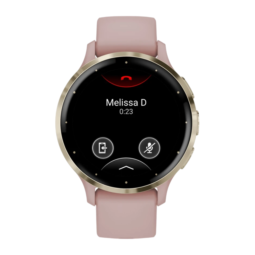Спортивные часы Garmin Venu 3S, 41 мм, силиконовый ремешок цвета «пыльная роза»