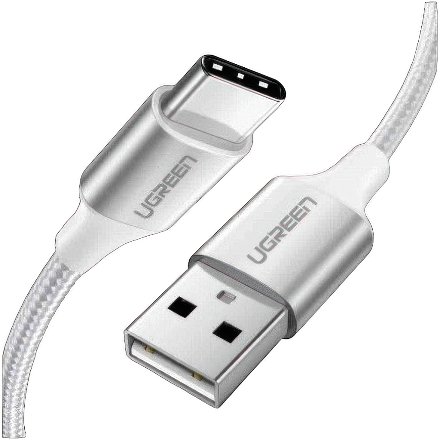 Кабель с нейлоновой оплёткой Ugreen USB-C — USB-A (2 м) (US288)