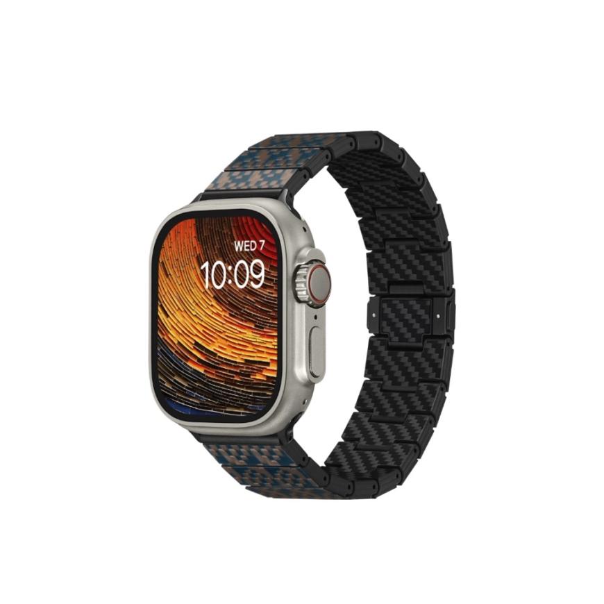 Блочный браслет из углеродного волокна PITAKA Weaving+ Dreamland ChromaCarbon для всех Apple Watch