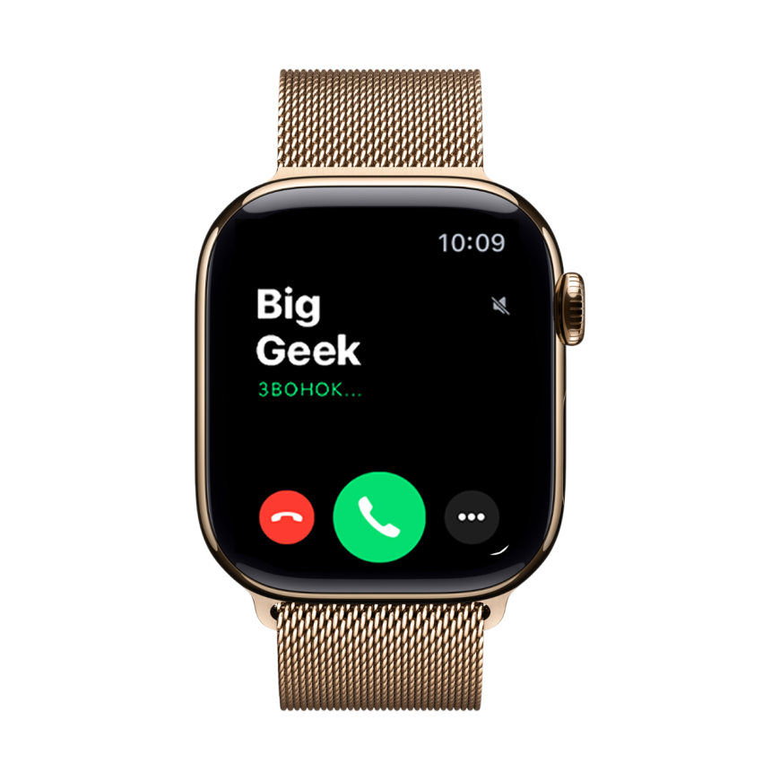 Часы Apple Watch Series 11, 42 мм, титан золотого цвета, миланский сетчатый браслет