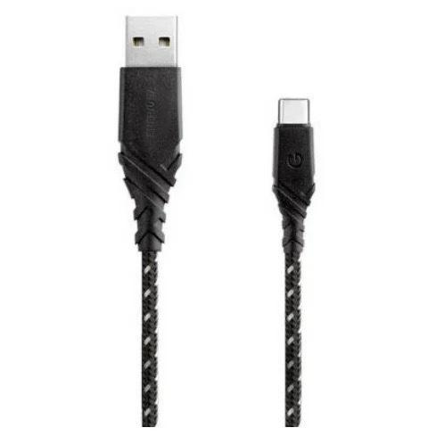 Кабель с нейлоновой оплёткой и ремешком Energea NyloGlitz USB-C — USB-A (1,5 м)