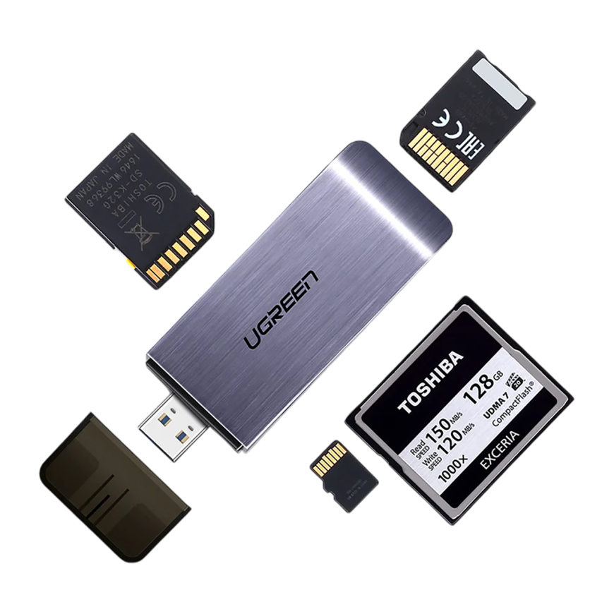 Картридер Ugreen USB-A 3.0 — microSD, SD, CF, MS (CM180) - фото 2