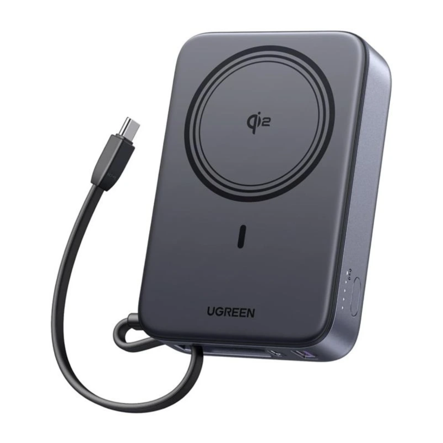 Внешний аккумулятор MagSafe со встроенным кабелем Ugreen (Qi2) (20000 мА·ч) (PB567)
