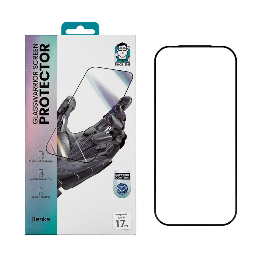 Глянцевое защитное стекло с сапфировым покрытием Benks GlassWarrior Sapphire для iPhone 17 Pro Max