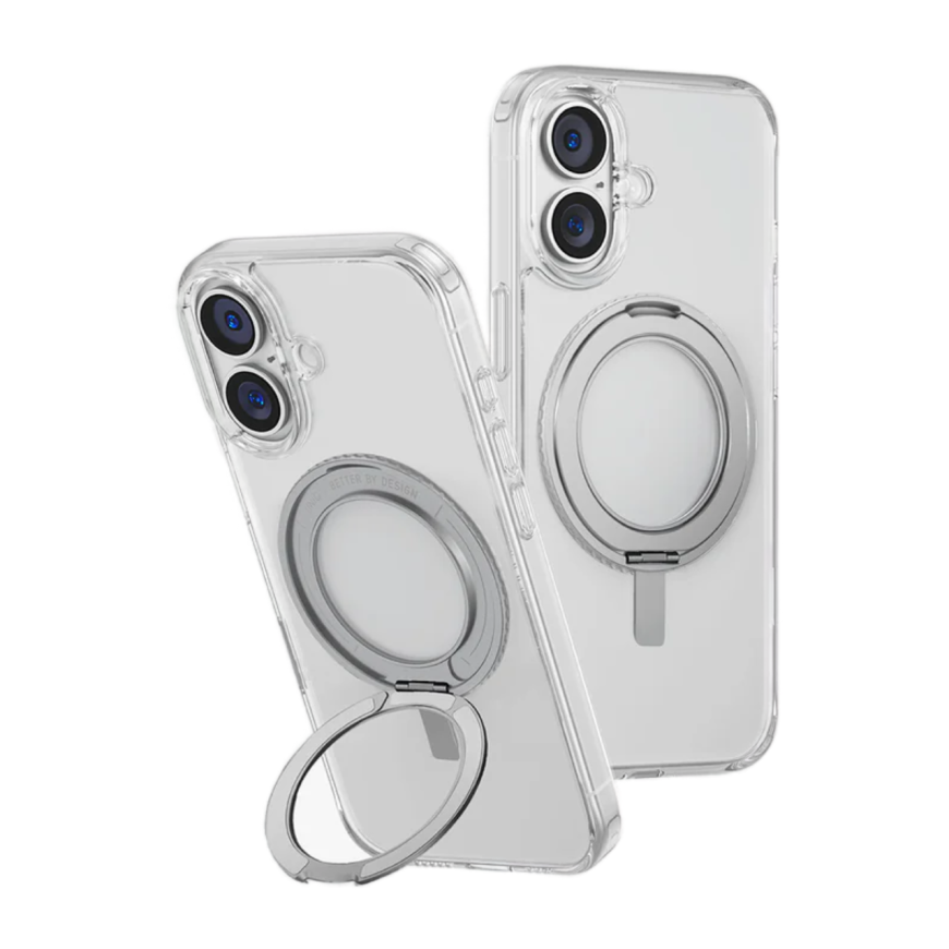 Прозрачный чехол MagSafe с подставкой Uniq Swivix для iPhone 16
