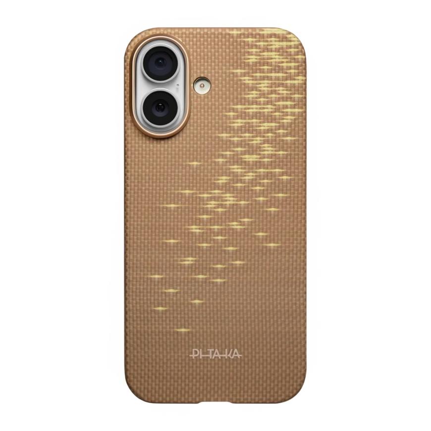 Арамидный чехол MagSafe PITAKA Glints of Gold PitaTap Edge Case для iPhone 17