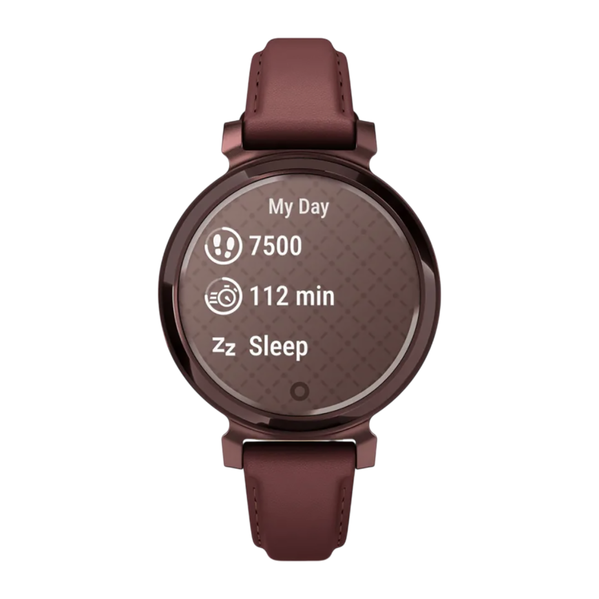 Спортивные часы Garmin Lily 2 Classic, кожаный ремешок цвета «красная шелковица»
