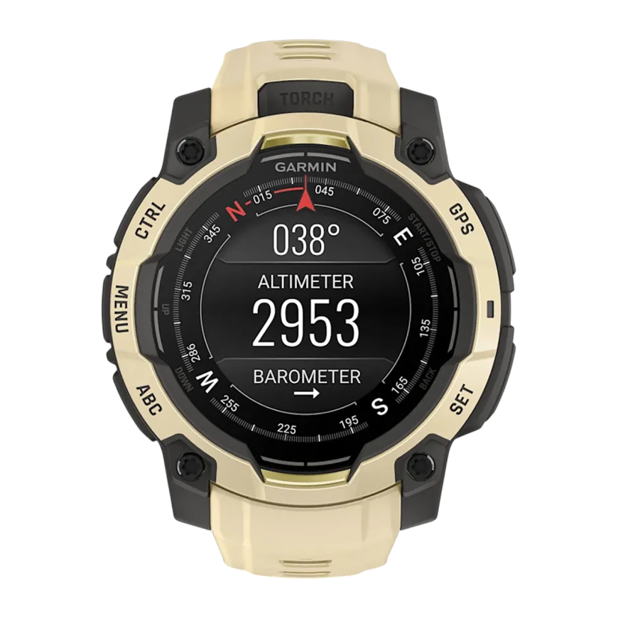 Спортивные часы Garmin Instinct 3, 45 мм, AMOLED, силиконовый ремешок цвета «цитрин»