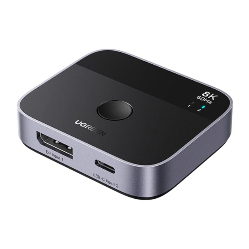 Переключатель Ugreen DisplayPort, USB-C — DisplayPort 1.4 (AW701)