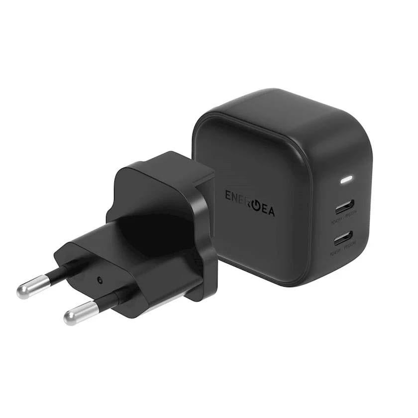 Сетевое зарядное устройство Energea Travelite GaN45 мощностью 45 Вт (2 USB-C) (US и EU) (GaN)