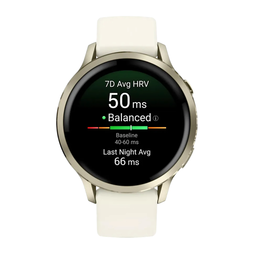 Спортивные часы Garmin Venu 4, 41 мм, силиконовый ремешок цвета кости