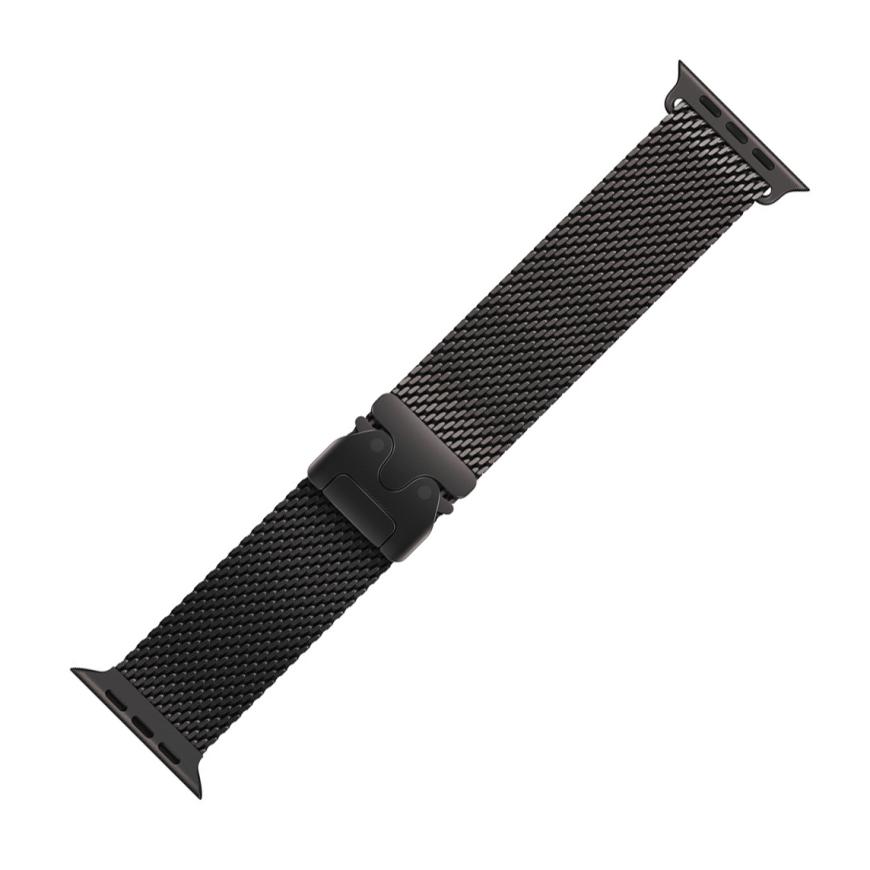 Титановый миланский сетчатый браслет Apple Titanium Milanese Loop, чёрный, для Apple Watch 44, 45, 46 мм, Ultra и Ultra 2