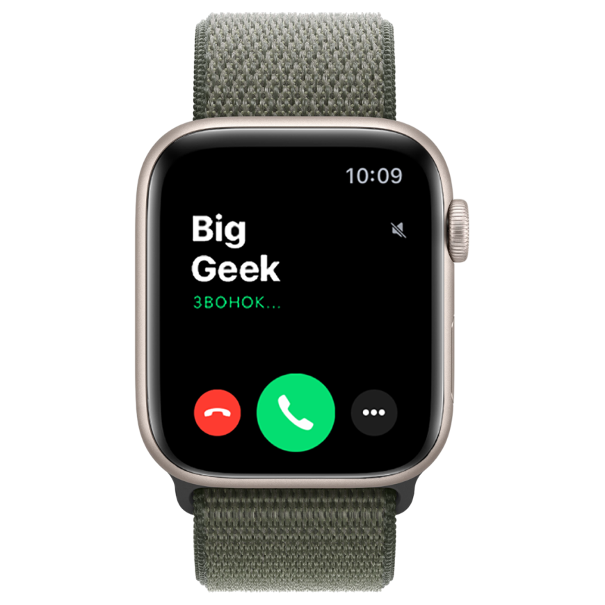 Часы Apple Watch SE 3, 44 мм, алюминий цвета «сияющая звезда», браслет Sport Loop цвета «лес» (2025)