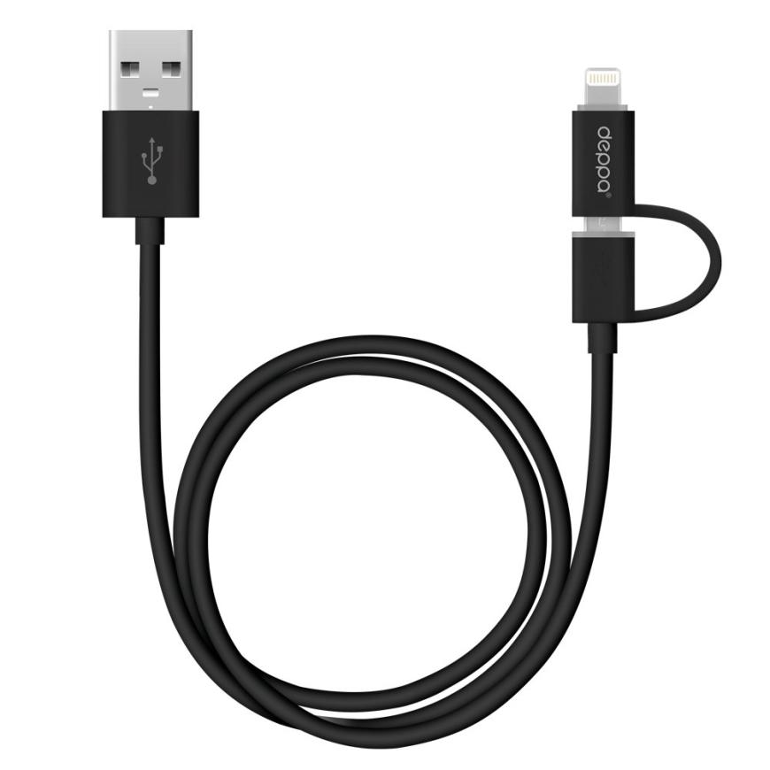 Кабель Deppa Lightning, Micro-USB/USB-A (1,2 м)