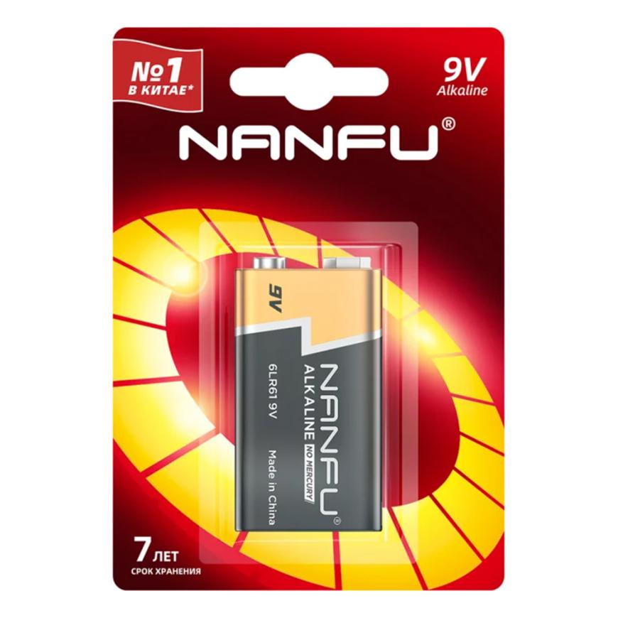 Щелочная батарейка «Крона» NanFu 9V (комплект — 1 шт.)