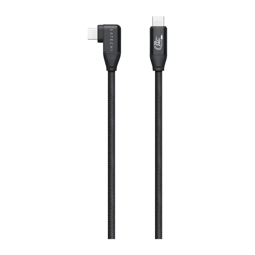 Кабель с оплёткой и ремешком Satechi Right-Angle USB-C (USB4 Gen2x2) (1 м)