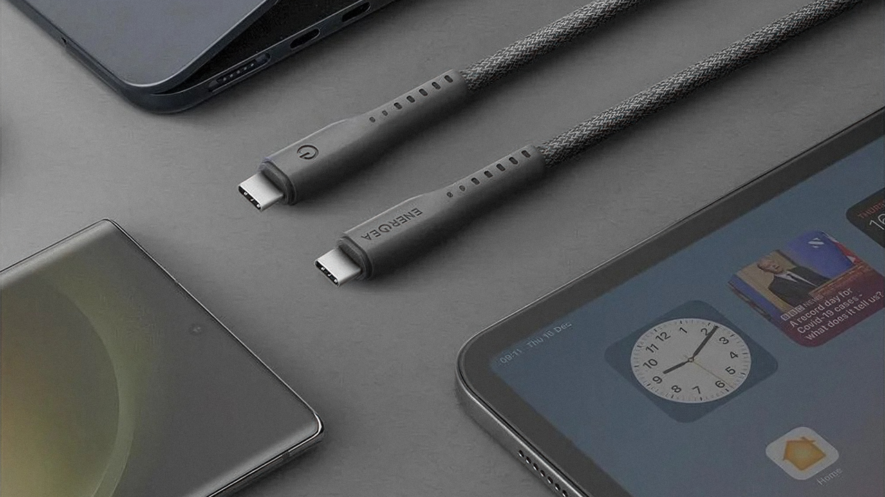 Кабель с тканевой оплёткой и ремешком-органайзером Energea Flow Display  USB-C (1,5 м)