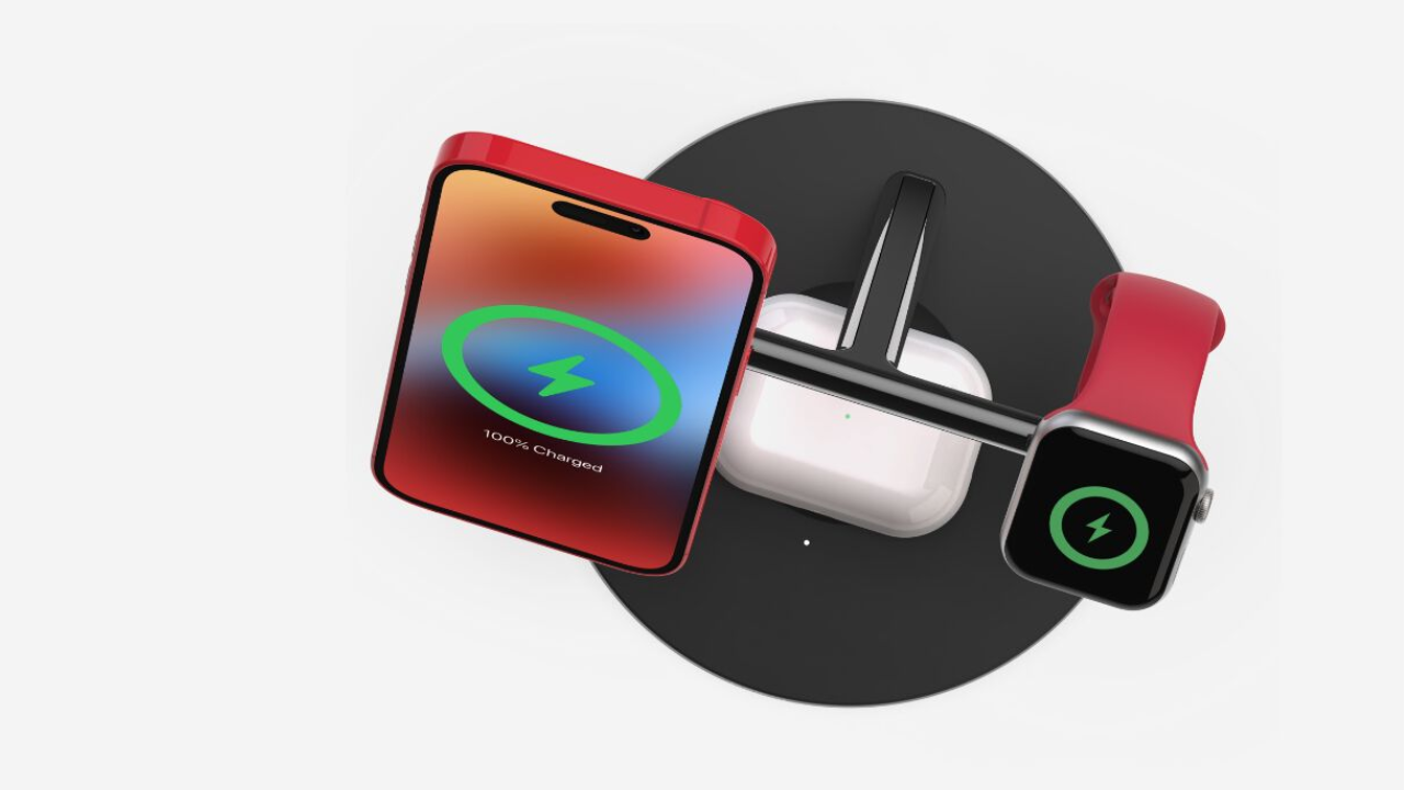 Зарядная станция magsafe 3 в 1. Belkin boostcharge. boostcharge pro 2-in1 fast wireless charging dock with magsafe 15w.