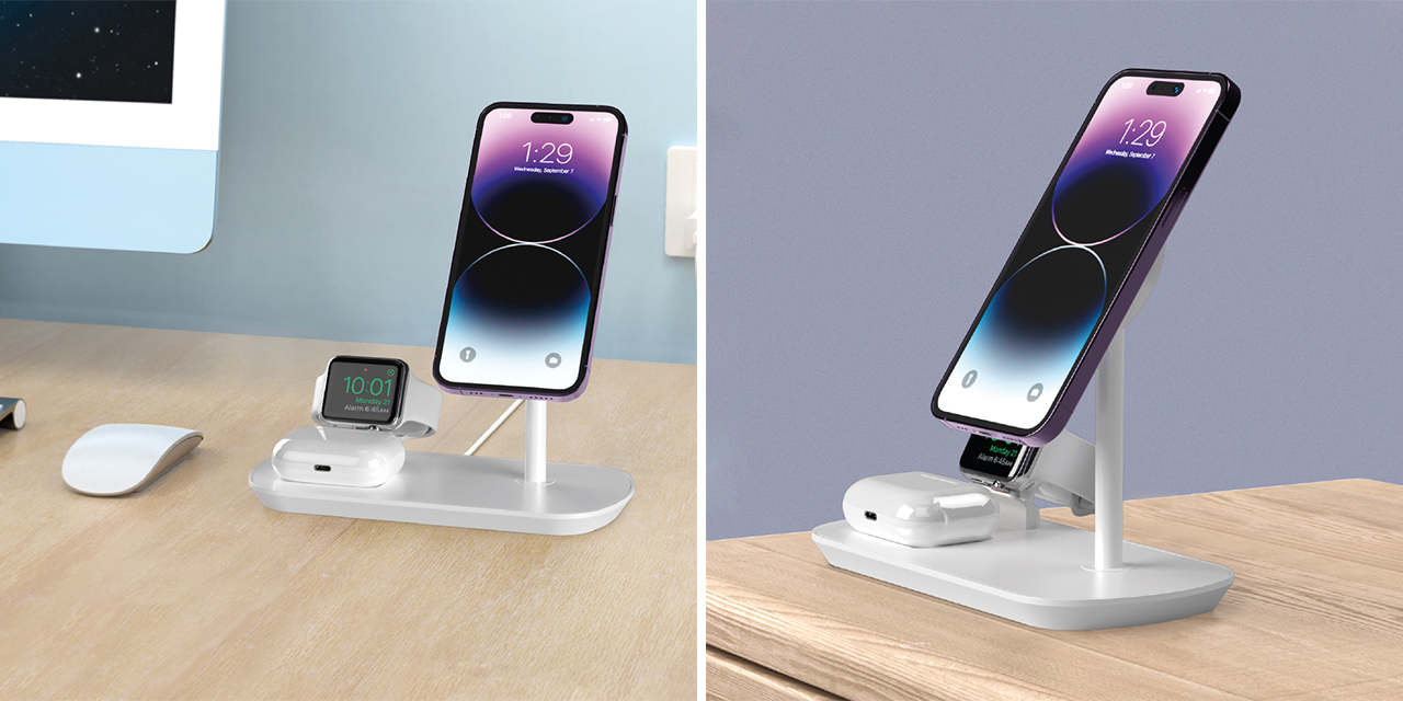 Зарядная станция с поддержкой MagSafe и магнитным креплением для Apple  Watch Deppa Charging Station