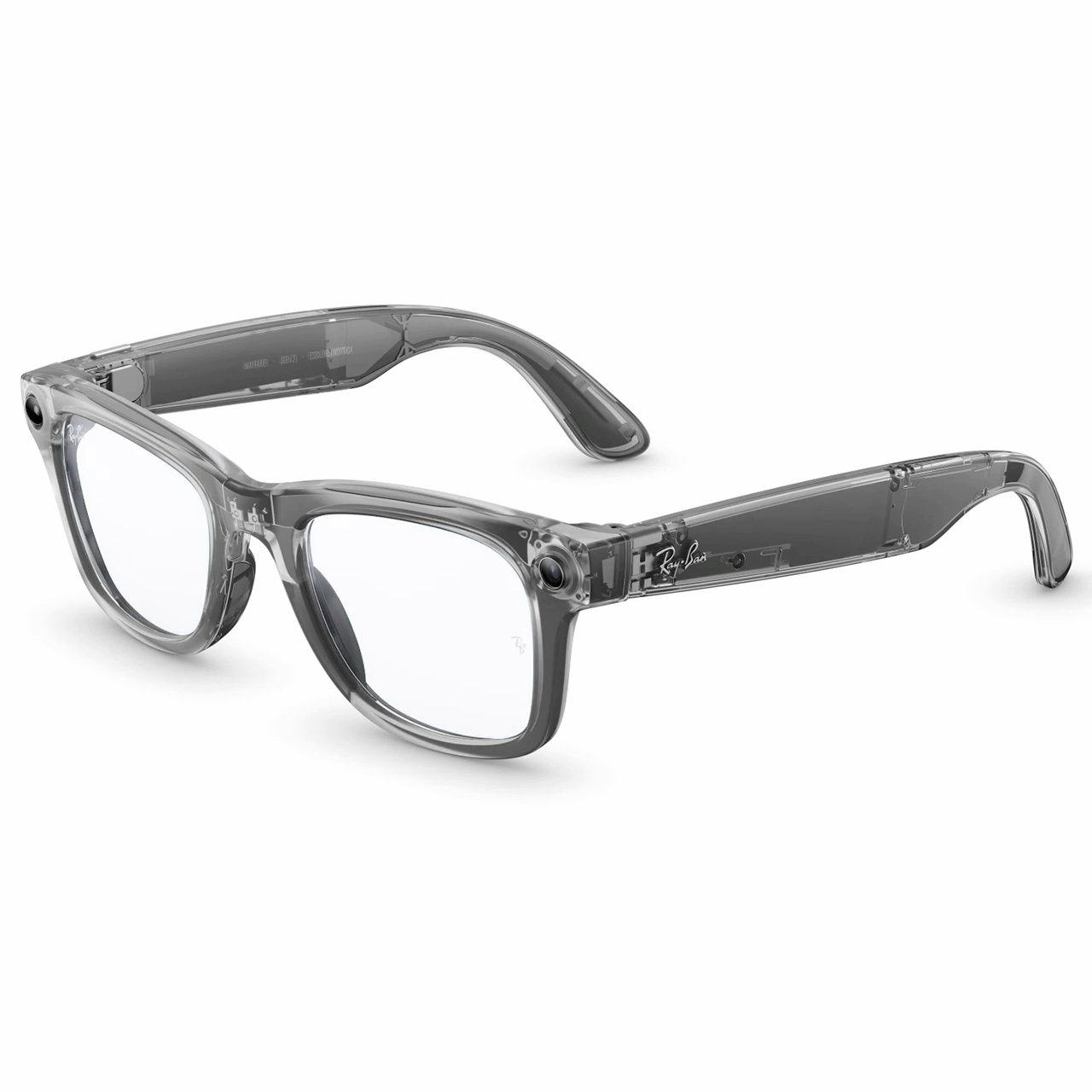 Умные очки Ray-Ban Wayfarer (Gen 2) (Shiny Transparent Grey/Sapphire Transitions) - видео 1